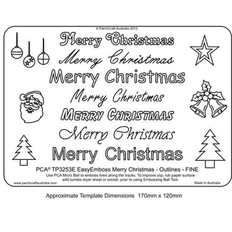 TP3253E EasyEmboss Merry Christmas Outlines FINE - ParchCraft Australia UK