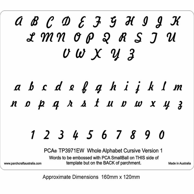 TP3971EW EasyEmboss Words Whole Alphabet Cursive Version 1 - ParchCraft ...